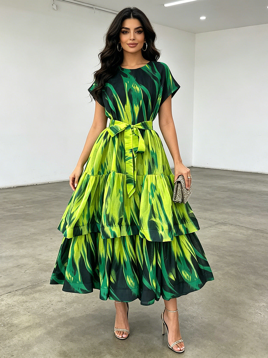 Azalea Green Gradient Print Dress