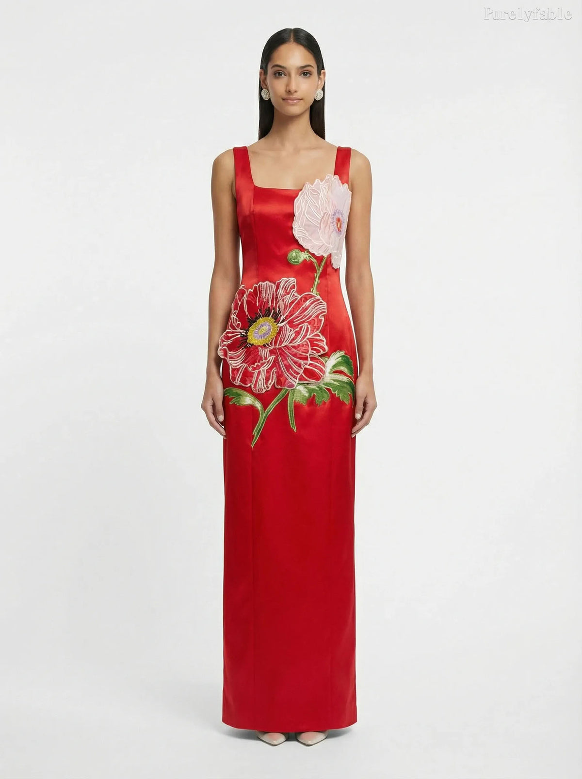 Eloise Red Floral Patchwork Dress