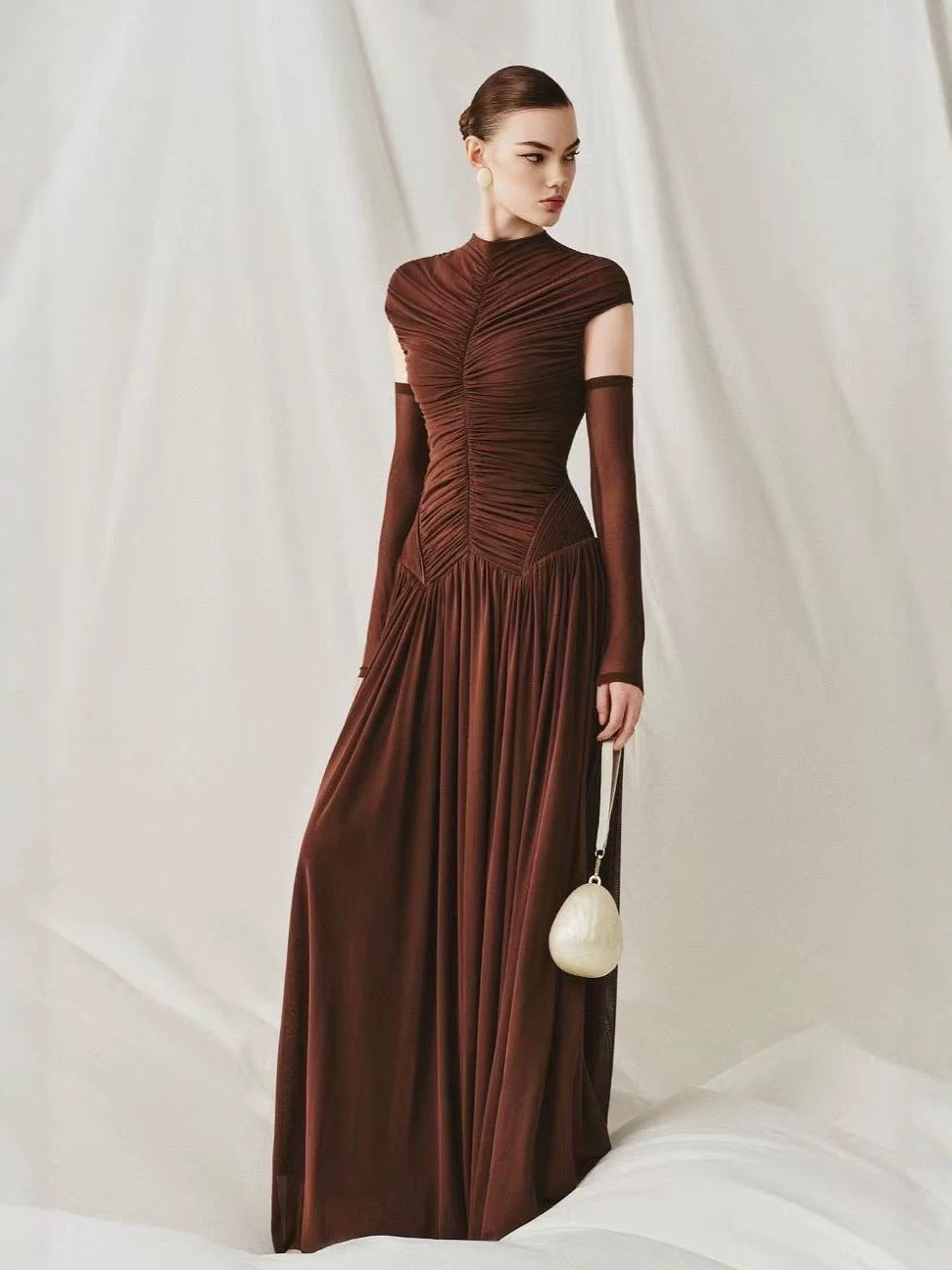 Kalina Green Ruched Knit Dress