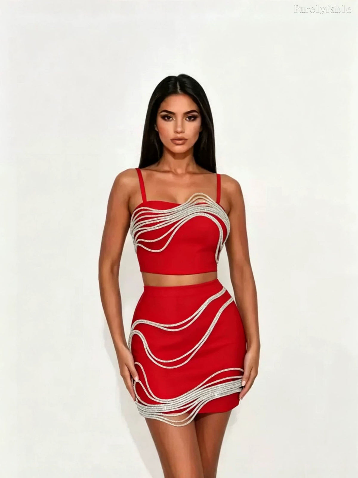 Phoebe Black Camisole Mini Skirt Set
