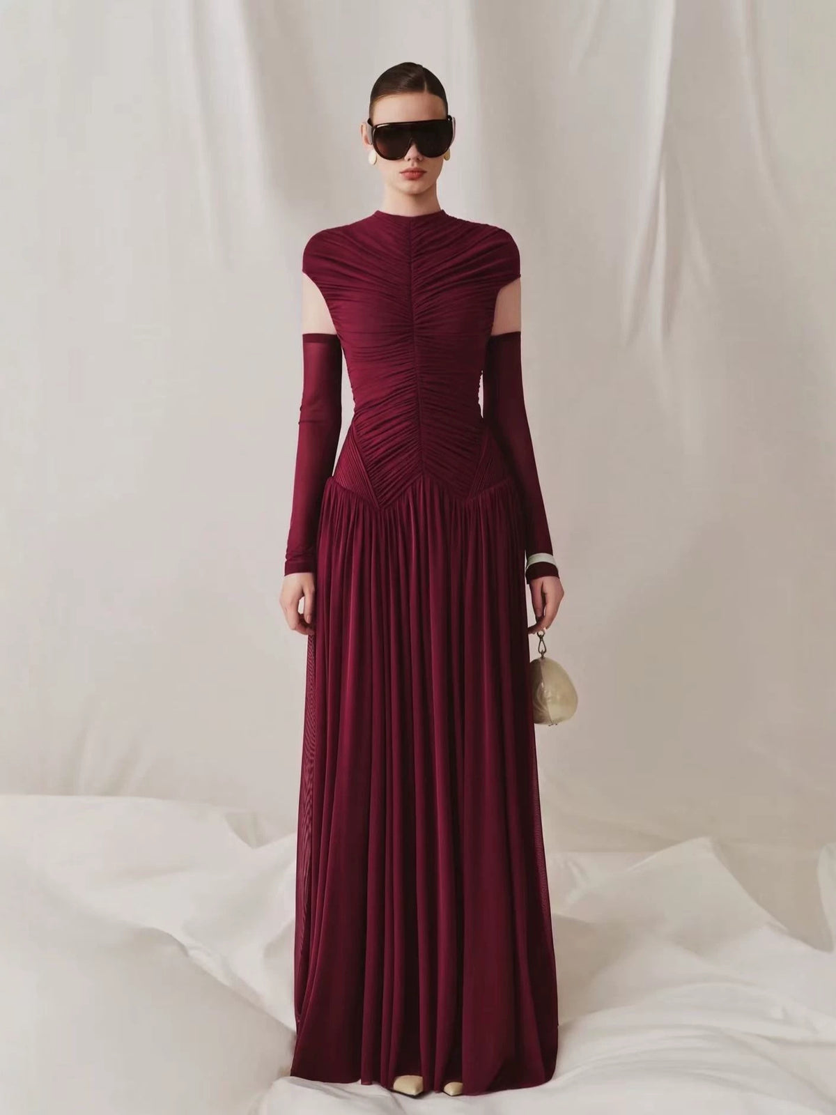 Kalina Green Ruched Knit Dress