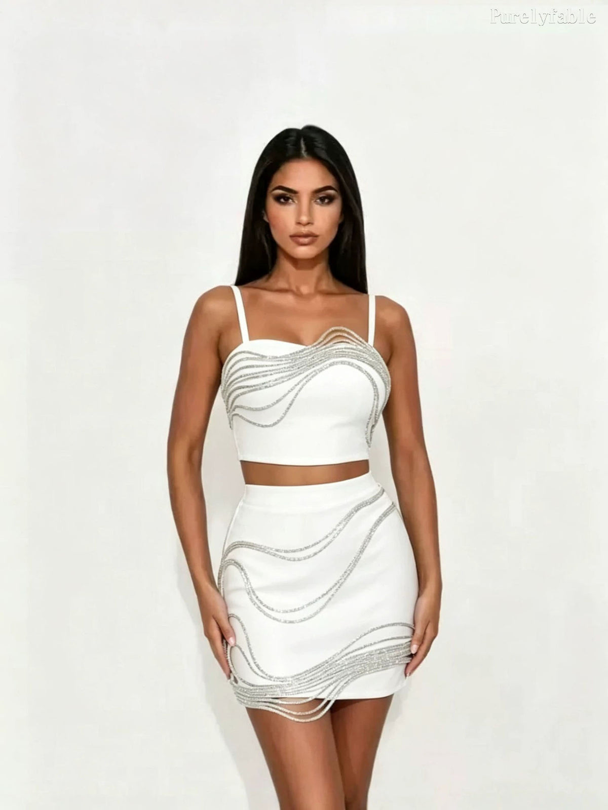 Phoebe Black Camisole Mini Skirt Set