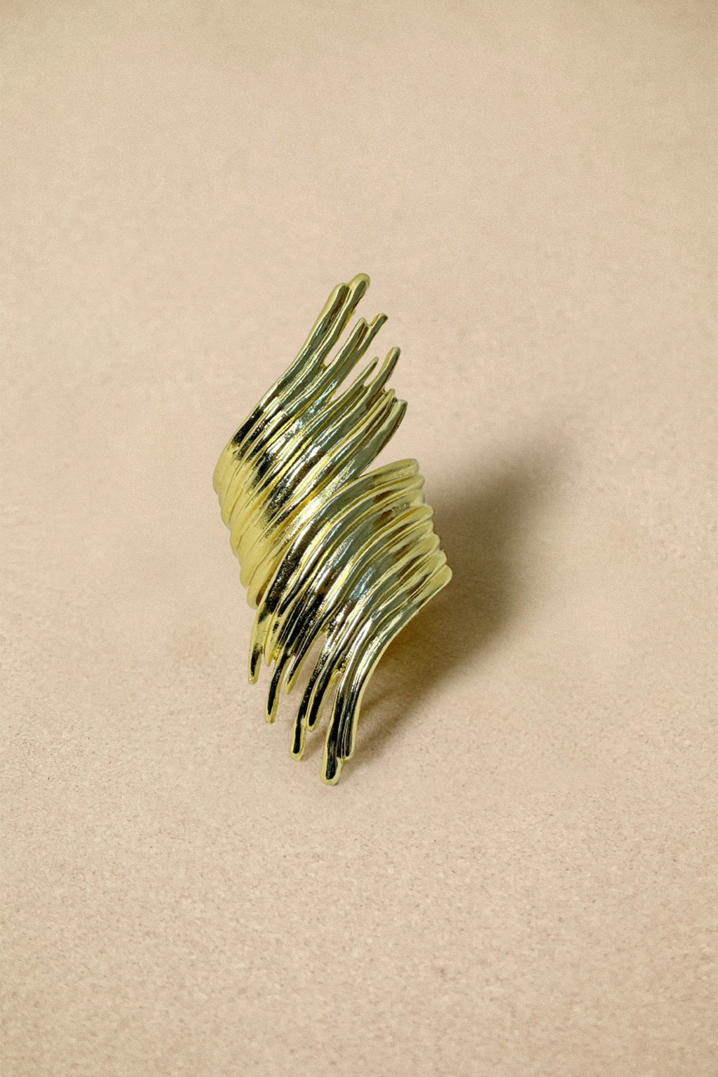 Abstract Ripple Open Bracelet