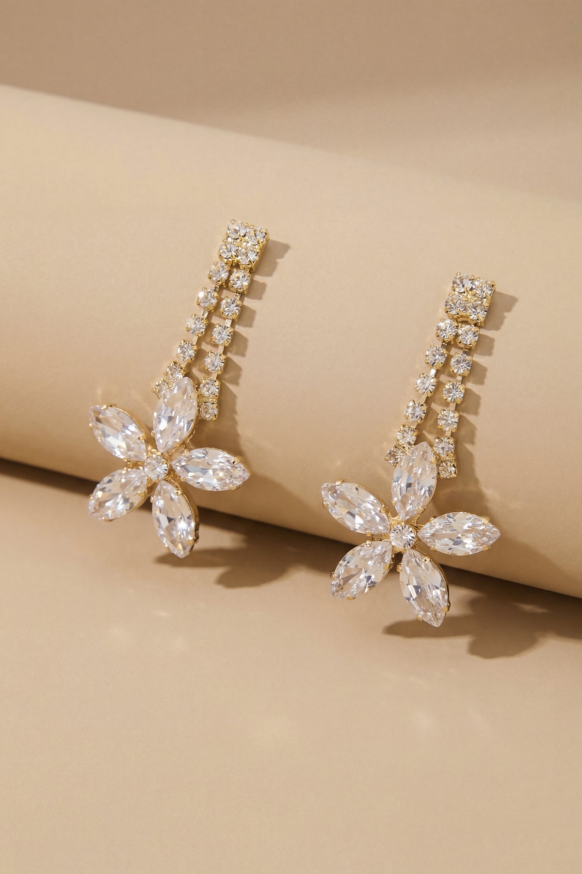 Crystal Floral Drop Earrings