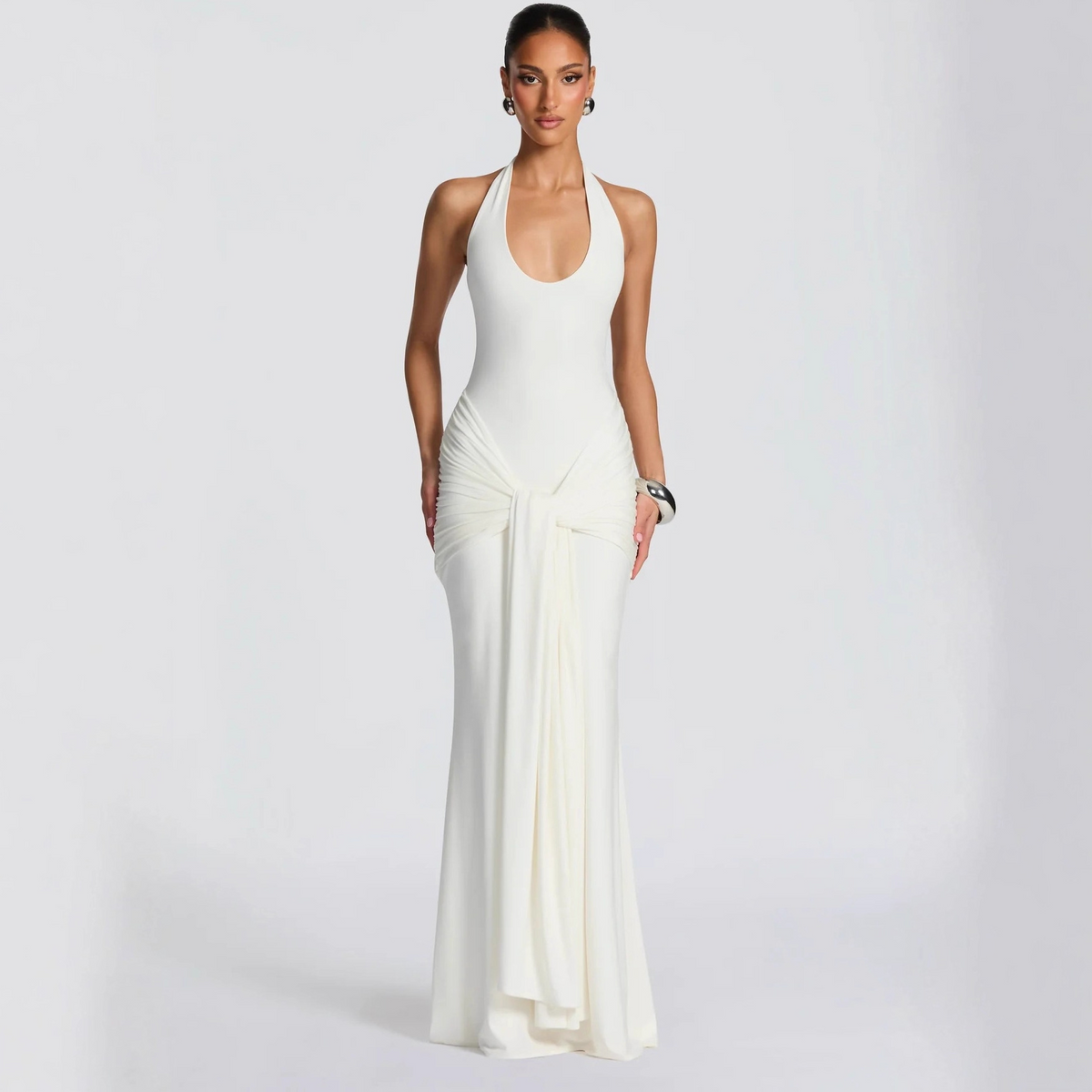 Araceli a fitted and flared long dress