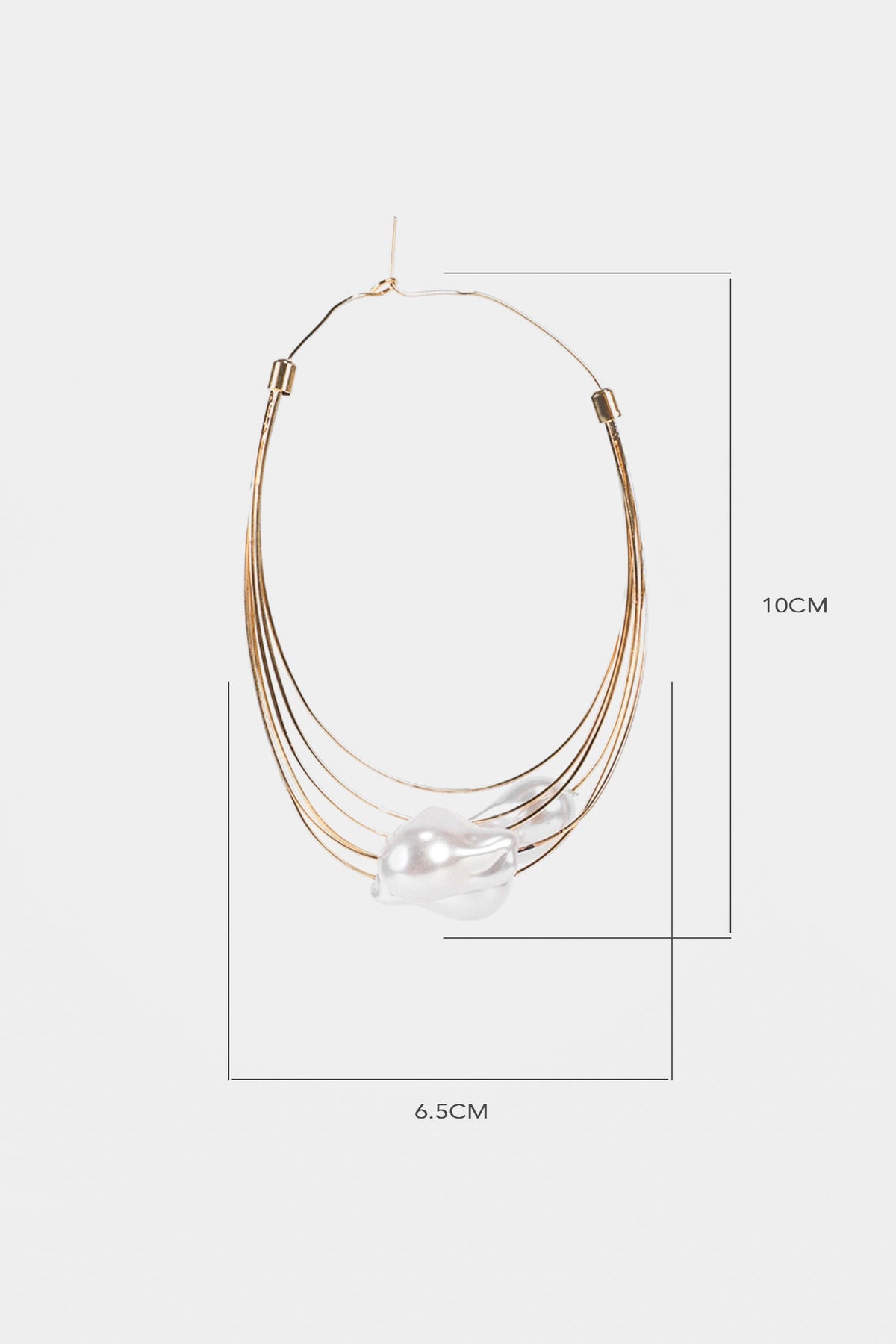 Faux Pearl Metal Earrings