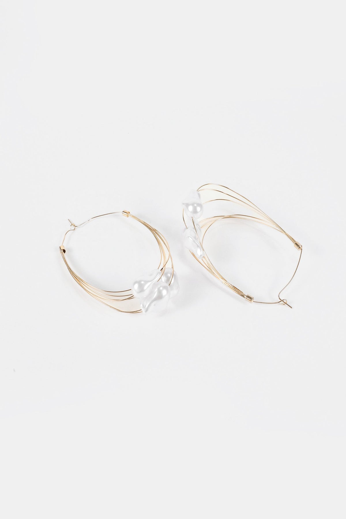 Faux Pearl Metal Earrings
