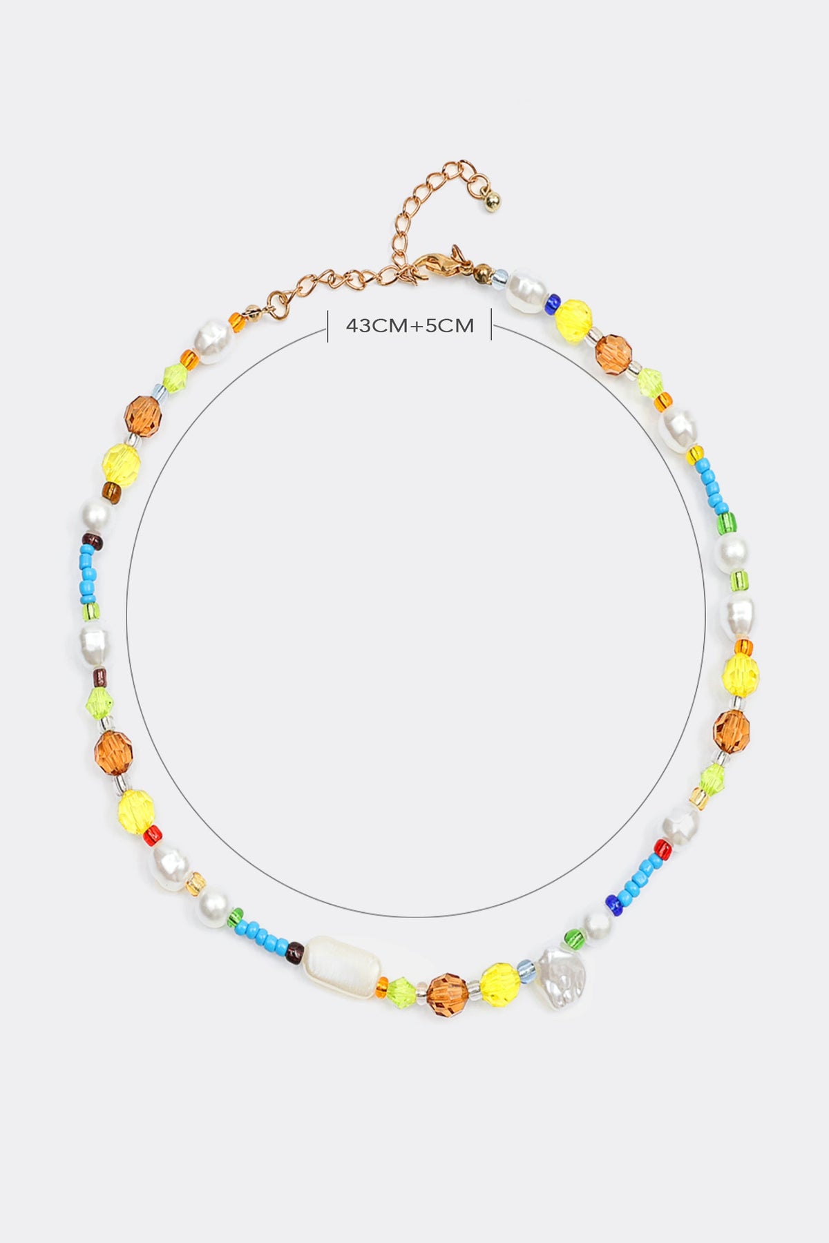 Faux Pearl Beaded Pendant Necklace