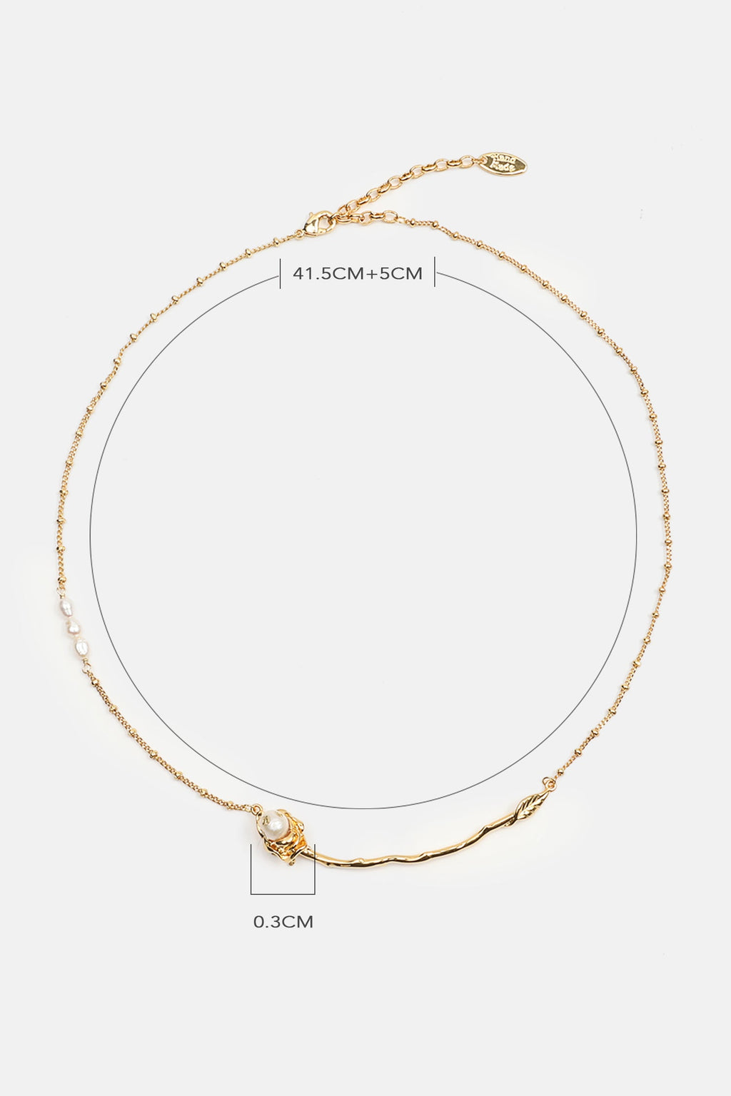 Faux Pearl Rose Necklace