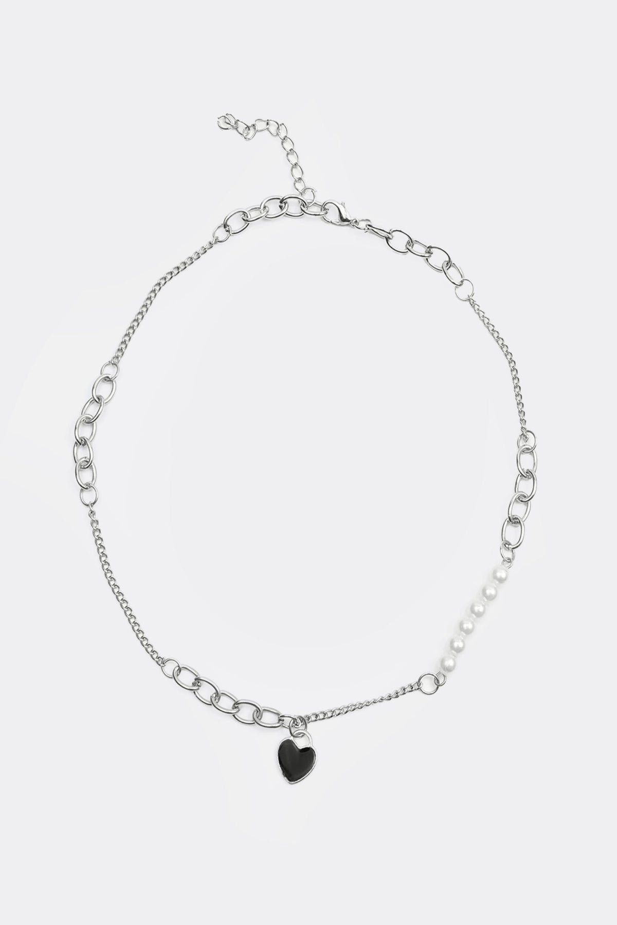 Faux Pearl Heart Pattern Necklace