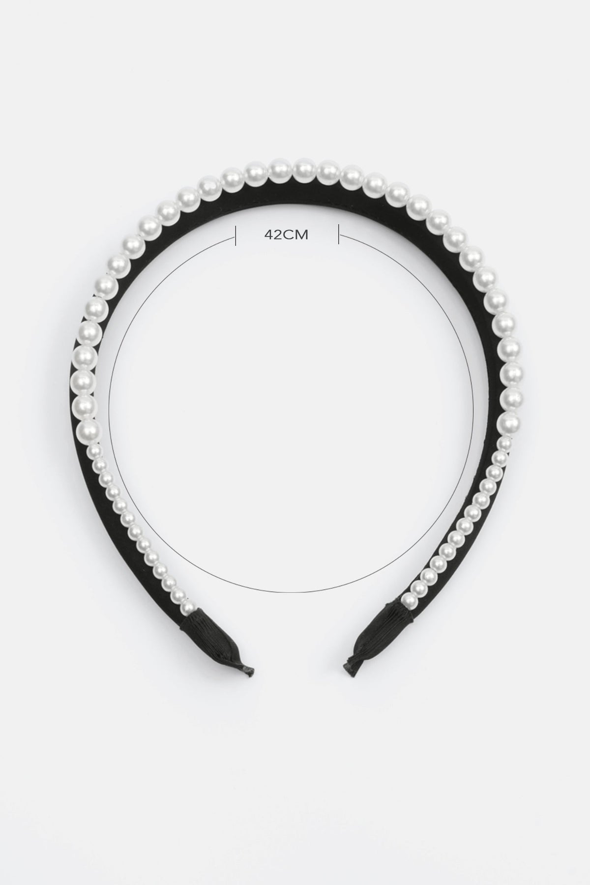 Velvet Faux Pearl Solid Headband