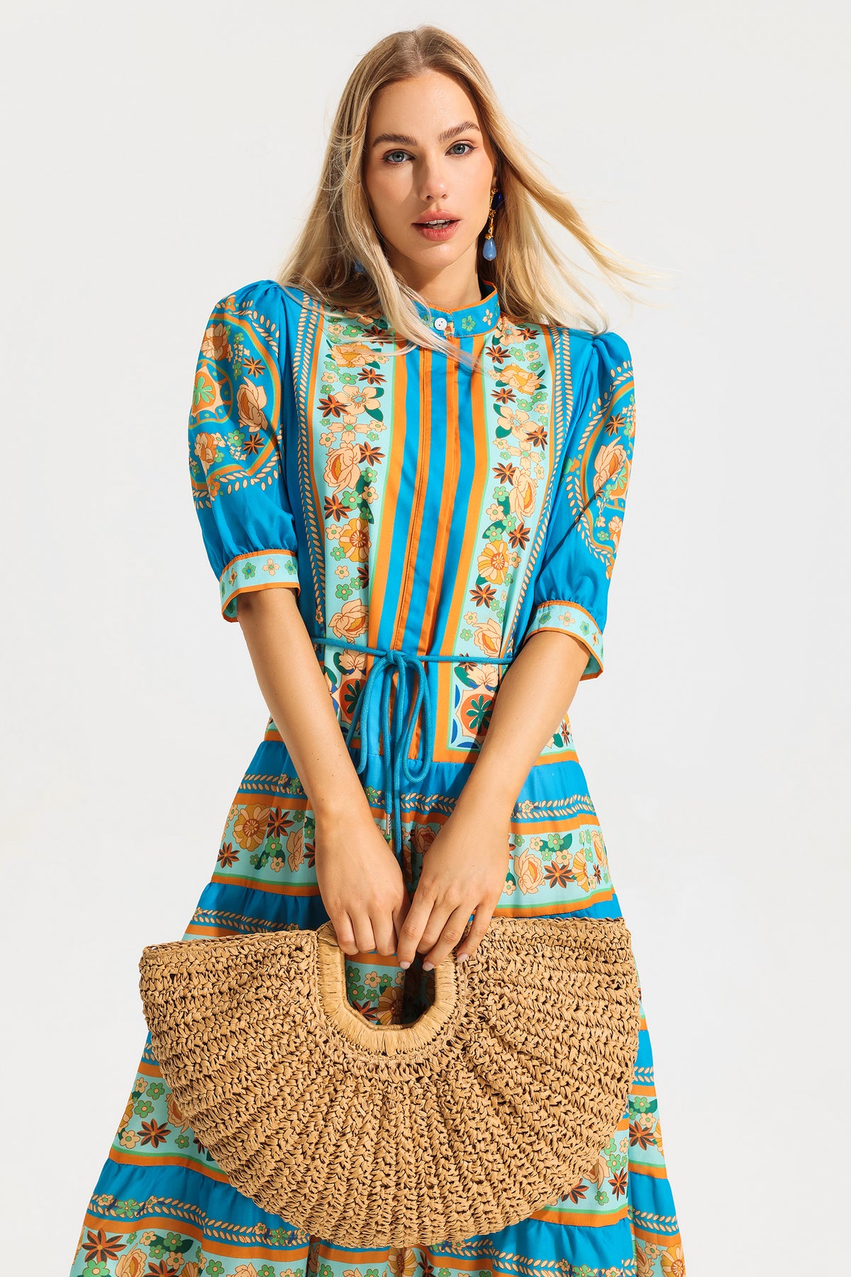 Large Handmade Strawhand Moon Bag