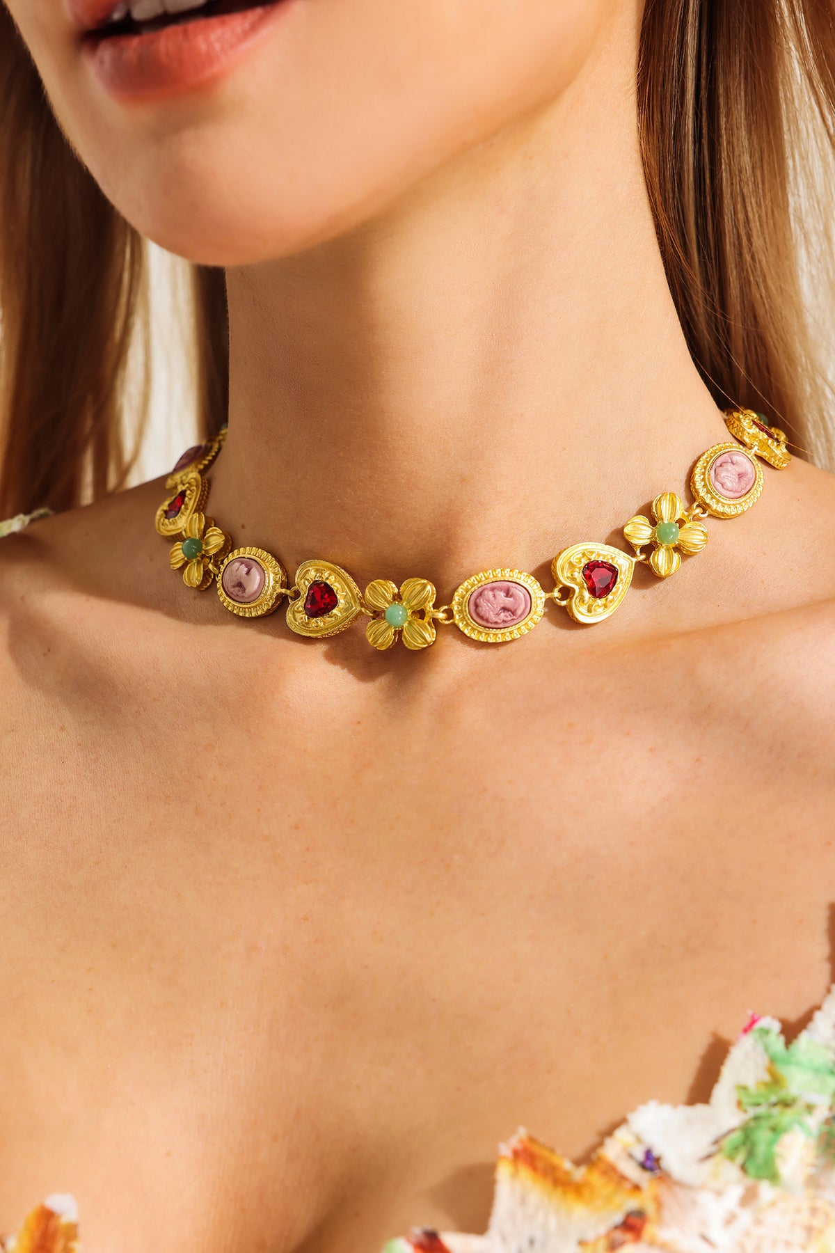 Gemstone Heart Pendant Necklace