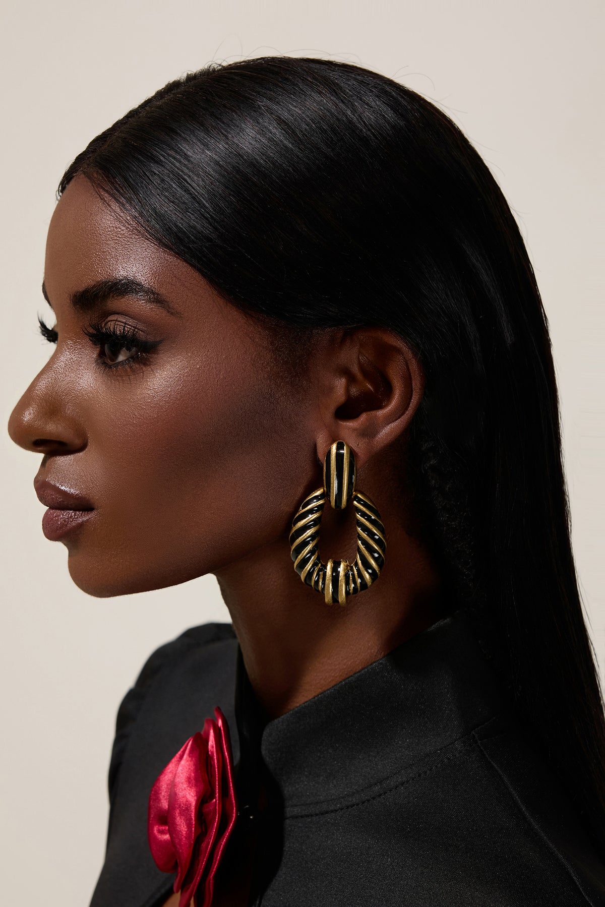 Vintage Zebra Print Drop Earrings
