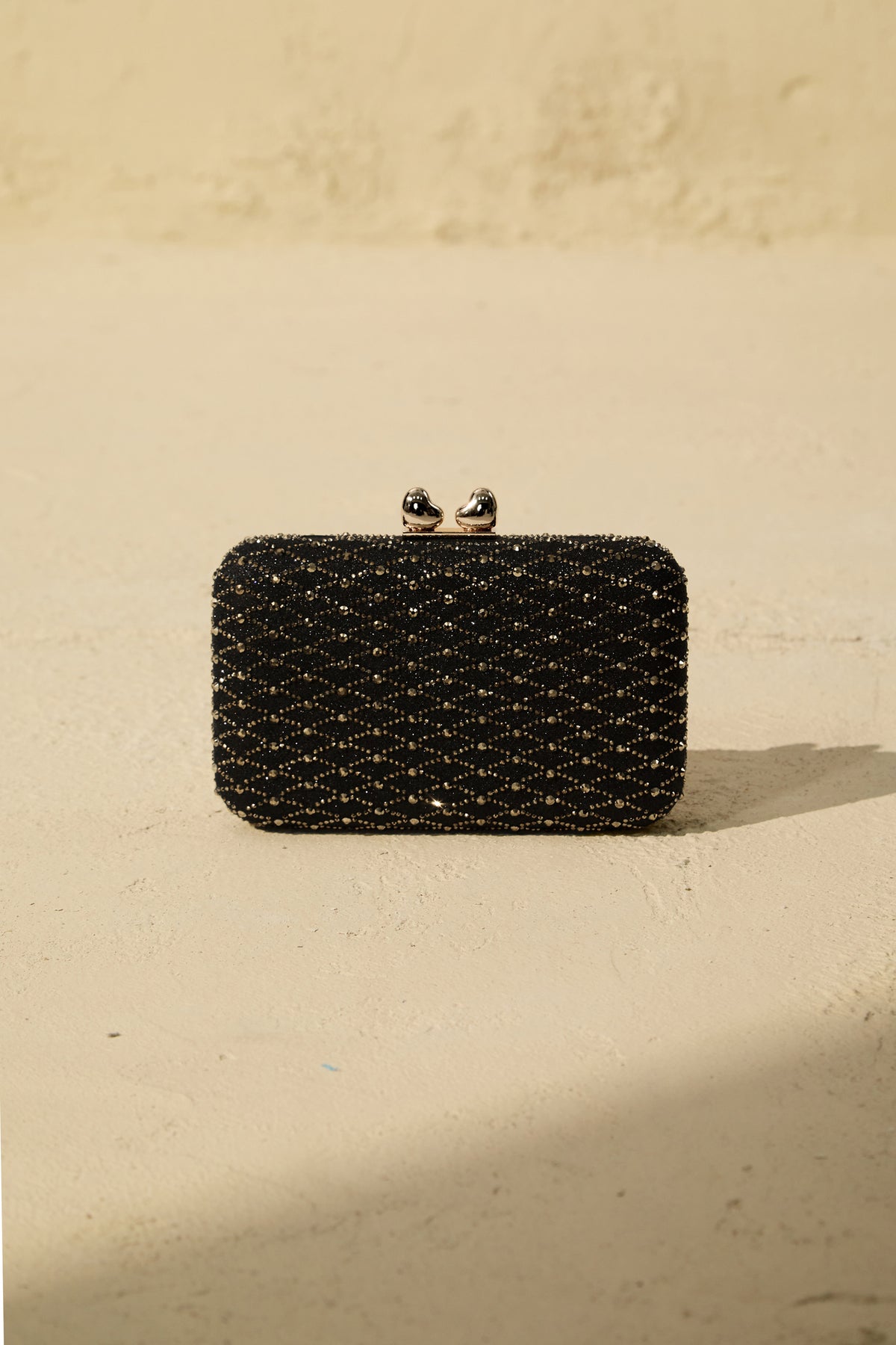 Diamond Embellished Box Clutch
