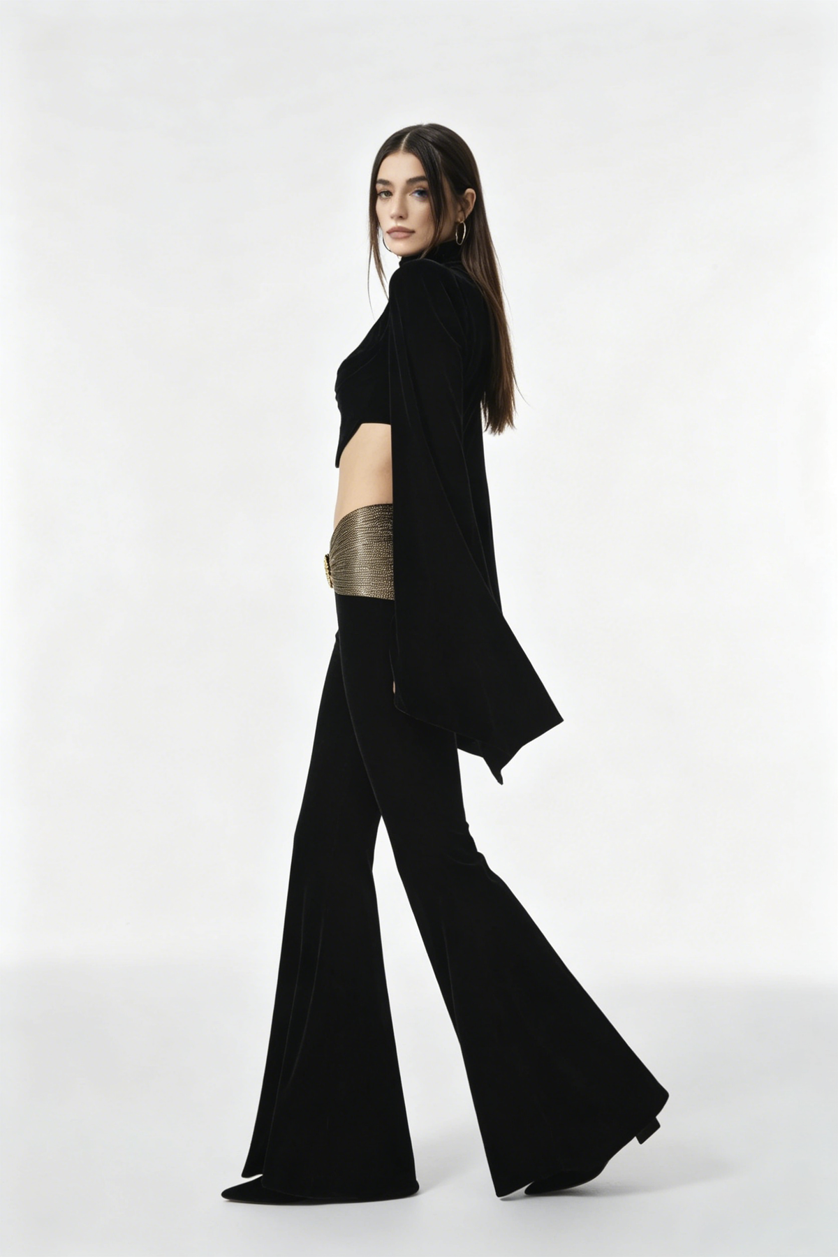 Coralie Black Flared Pants Suit