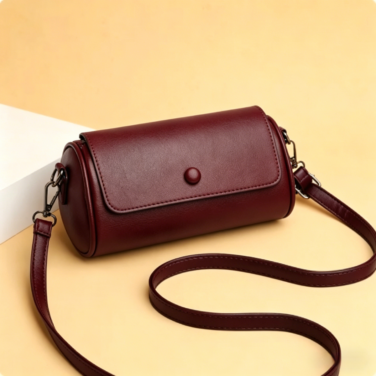 Single-Shoulder Cylindrical Bag
