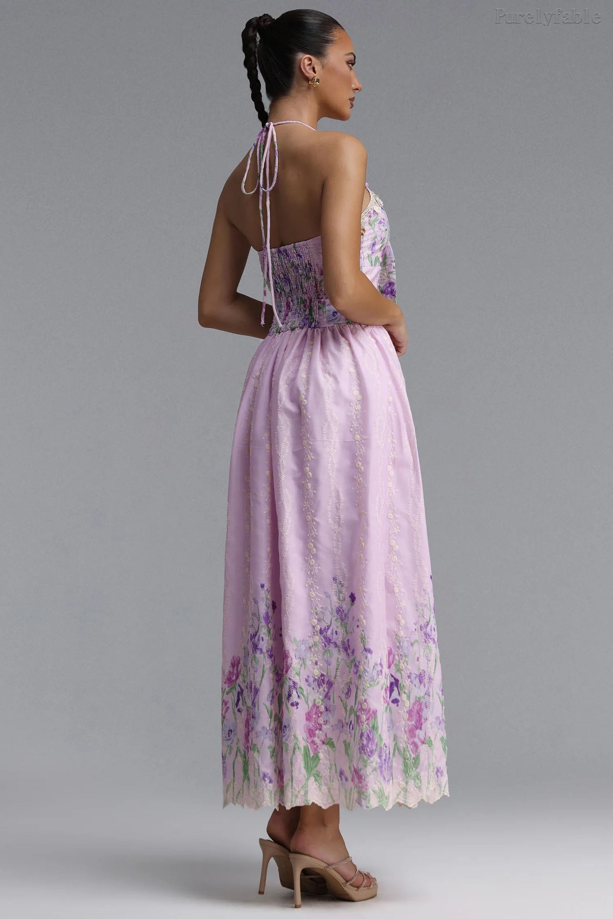Audrey Light Purple Halter Top Dress