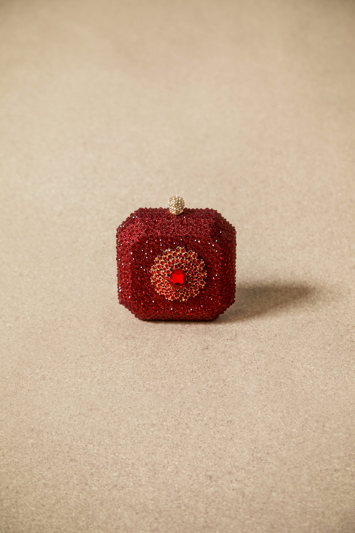 Crystal Embellished Square Clutch Bag