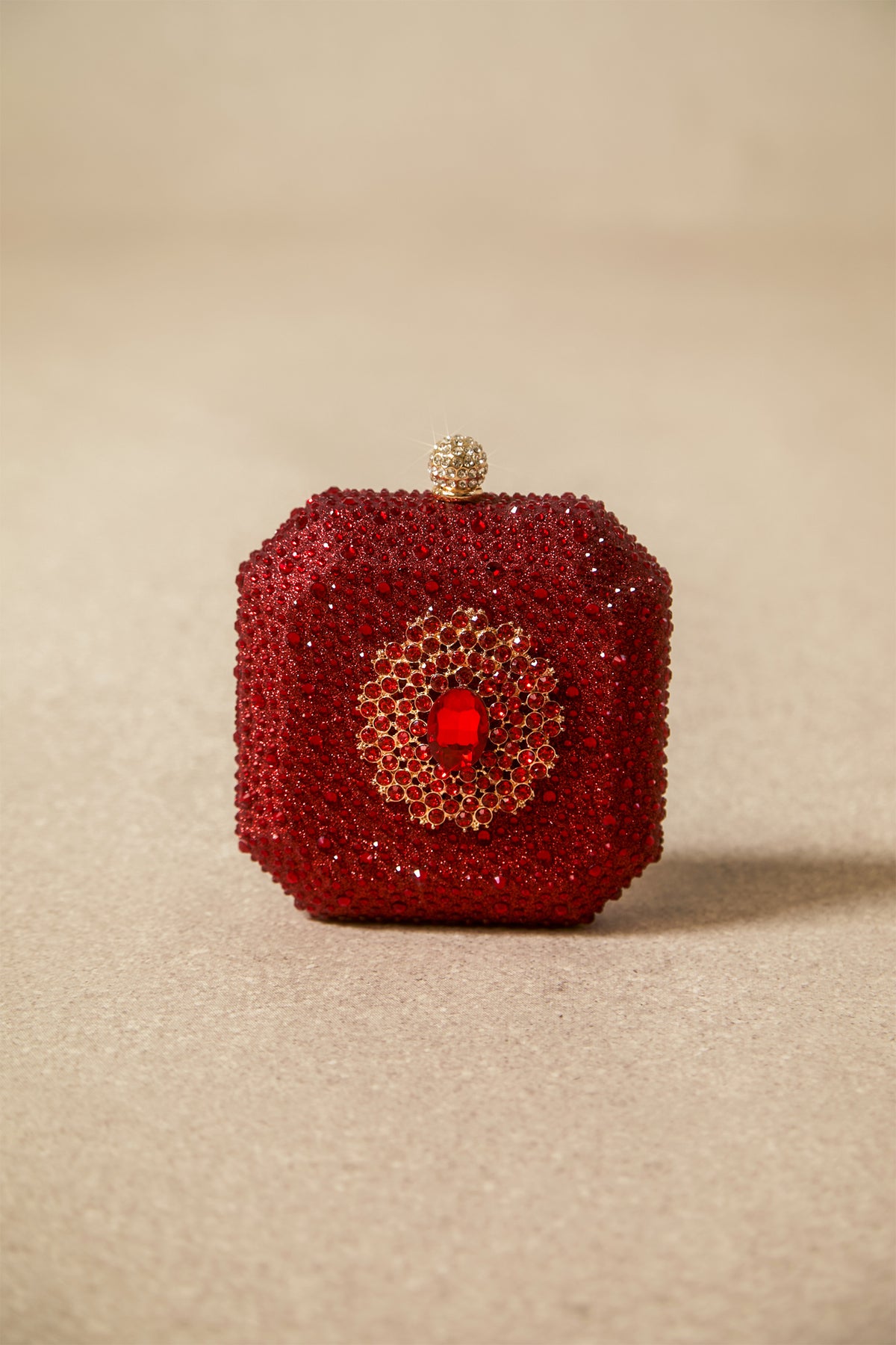 Crystal Embellished Square Clutch Bag
