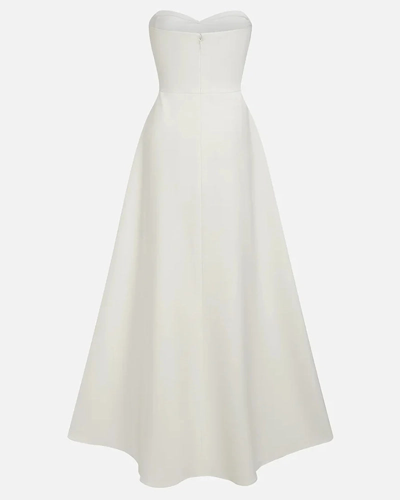 Soraya White Strapless Sweetheart and Pants Two-Piece Set