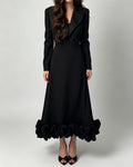 Cassandra Black Black Lapel Blazer and Midi Dress Set