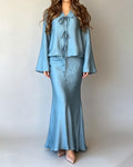 Kinsley Multicolor V-neck Tie Front Two-Piece Maxi Set