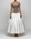 Paloma Grey Spaghetti Strap Corset Top & Midi Skirt Two-Piece Set