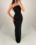 Ravenna Black Strapless Sequin Bodice Maxi Dress