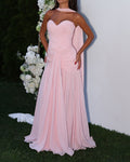 Odessa Pink Strapless Sweetheart Neck Maxi Dress