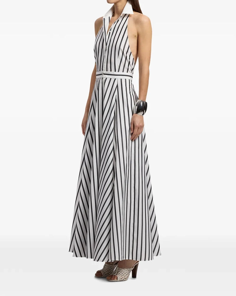 Serafina White Halter Shirt Maxi Dress
