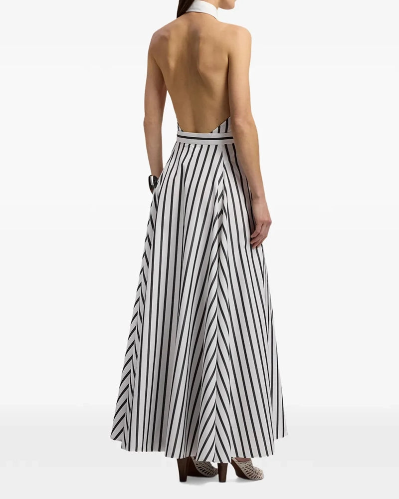Serafina White Halter Shirt Maxi Dress