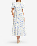 Marisol White Floral Belted Midi Shirtdress