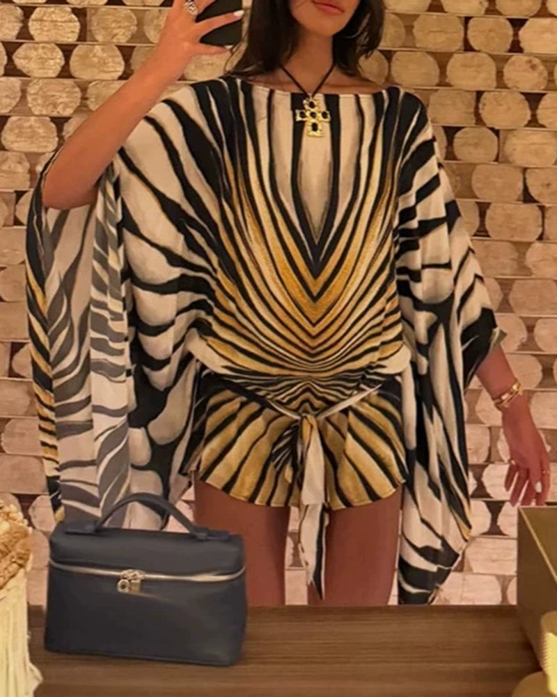 Arianna Black Off-the-Shoulder Belted Mini Dress
