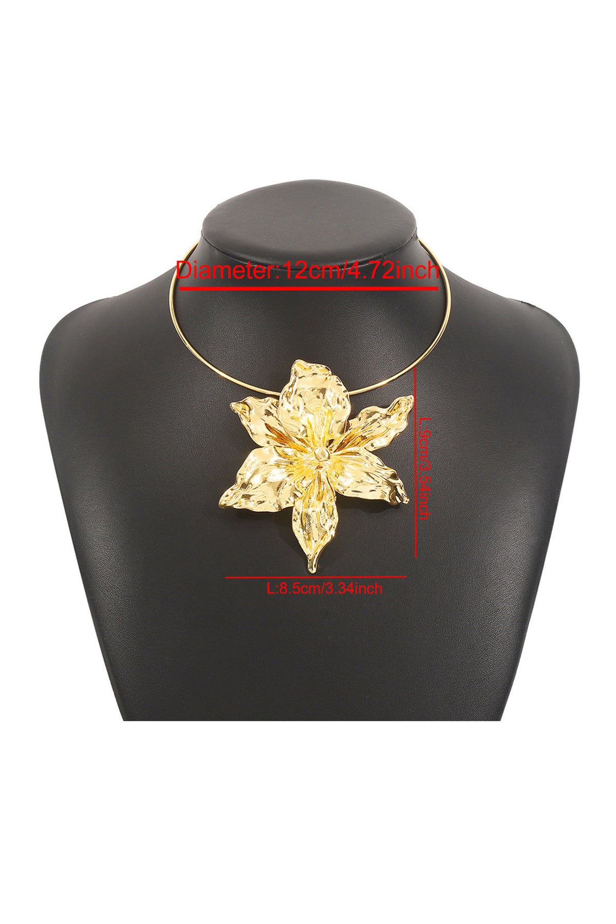 Metal Floral Pendant Choker