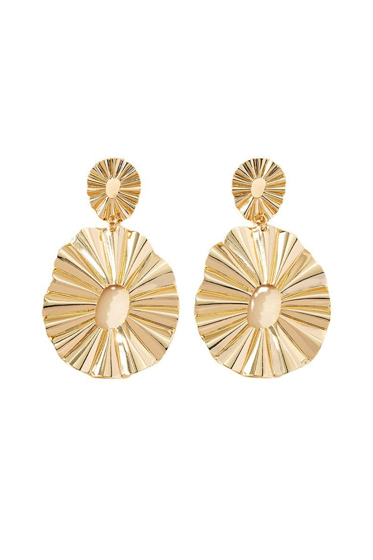 Textured Disc Drop Earrings
