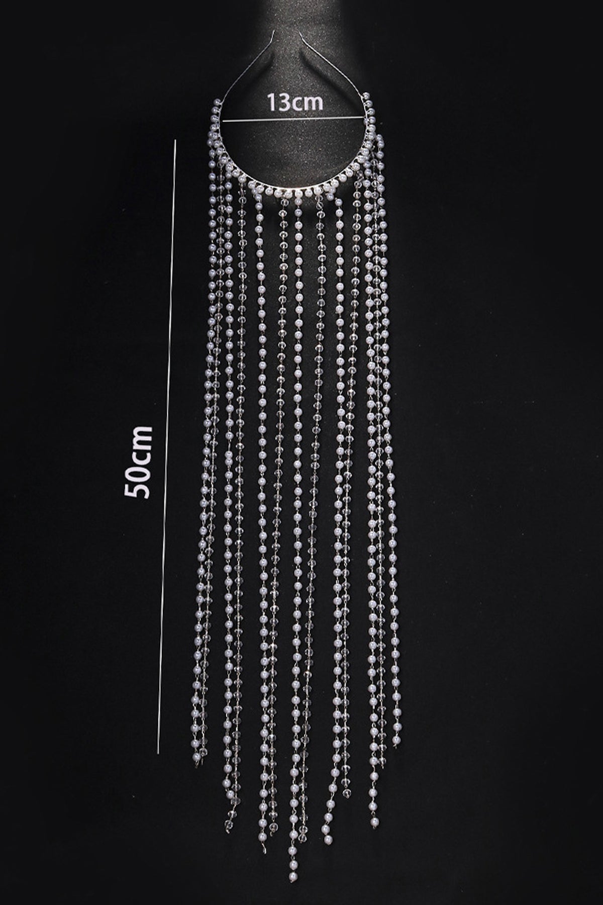 Crystal Pearl Tassel Headband