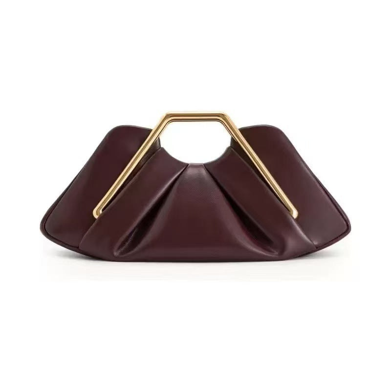 Brown Ruched Cloud Bag
