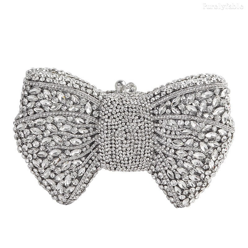 Golden Bottom and Diamond Bow Banquet Bag