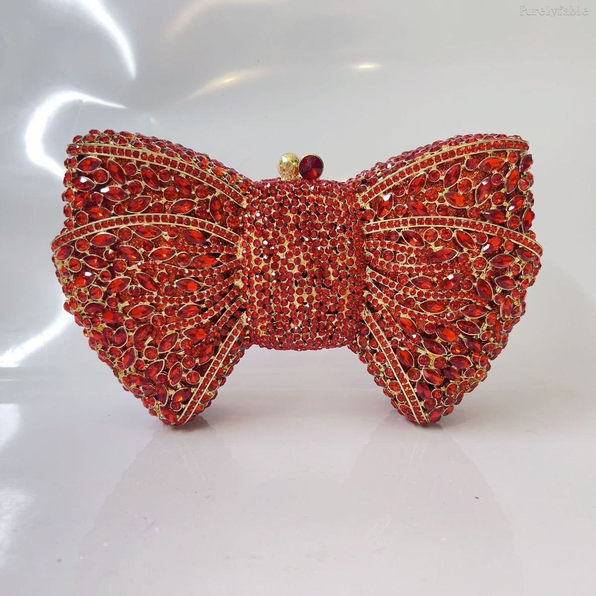 Golden Bottom and Diamond Bow Banquet Bag