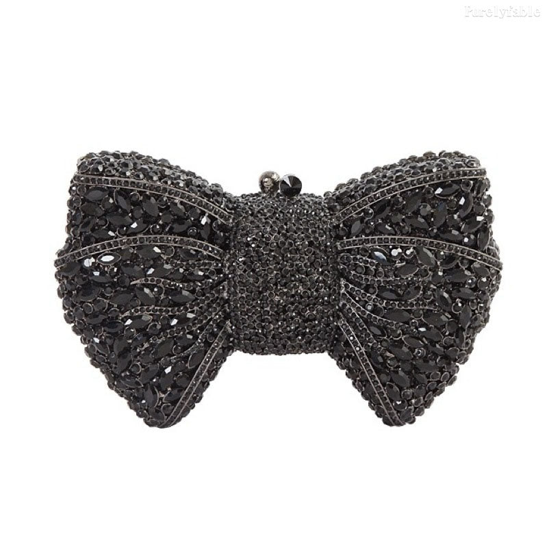 Golden Bottom and Diamond Bow Banquet Bag