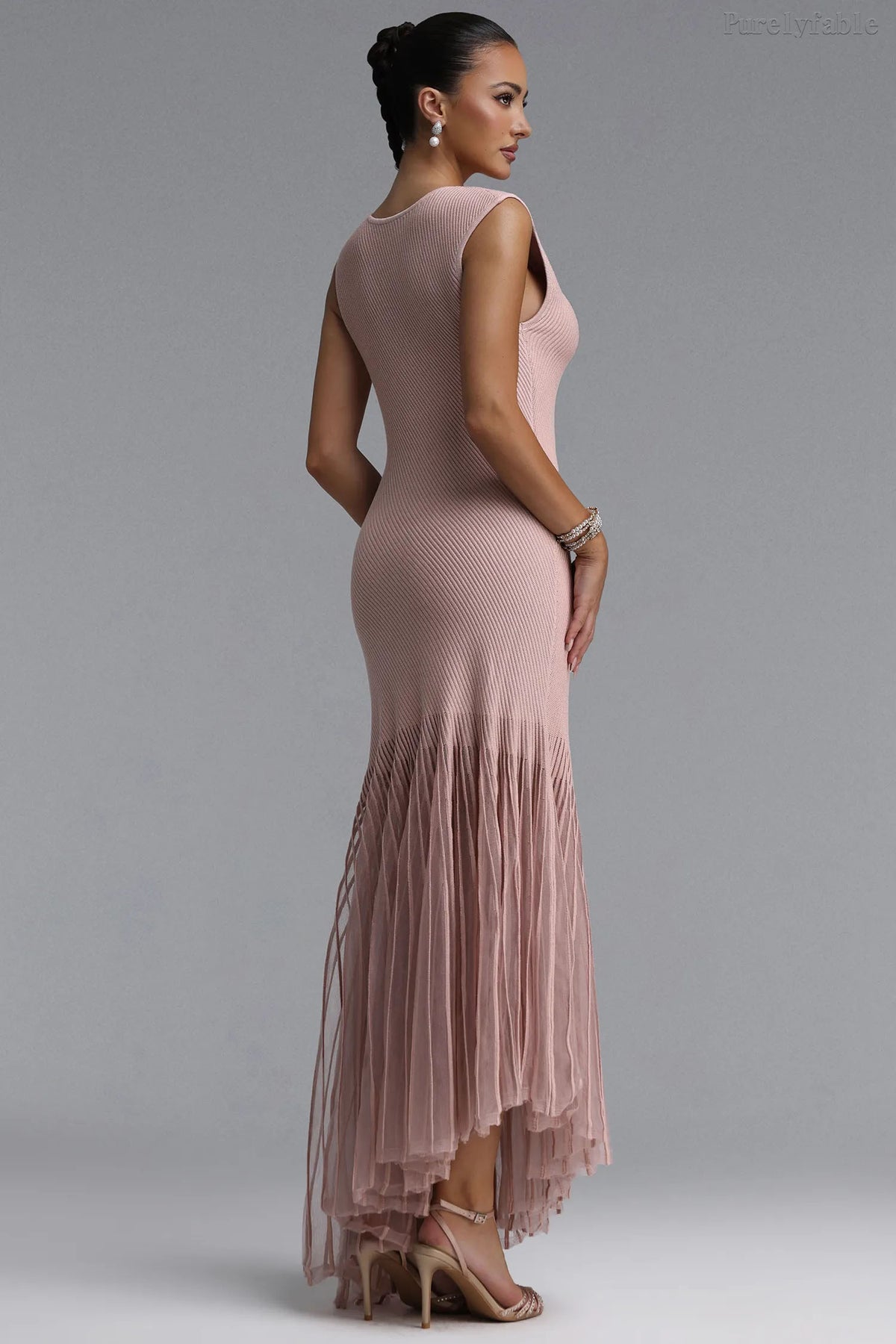Audrey Pink Sleeveless Sexy Irregular Dress