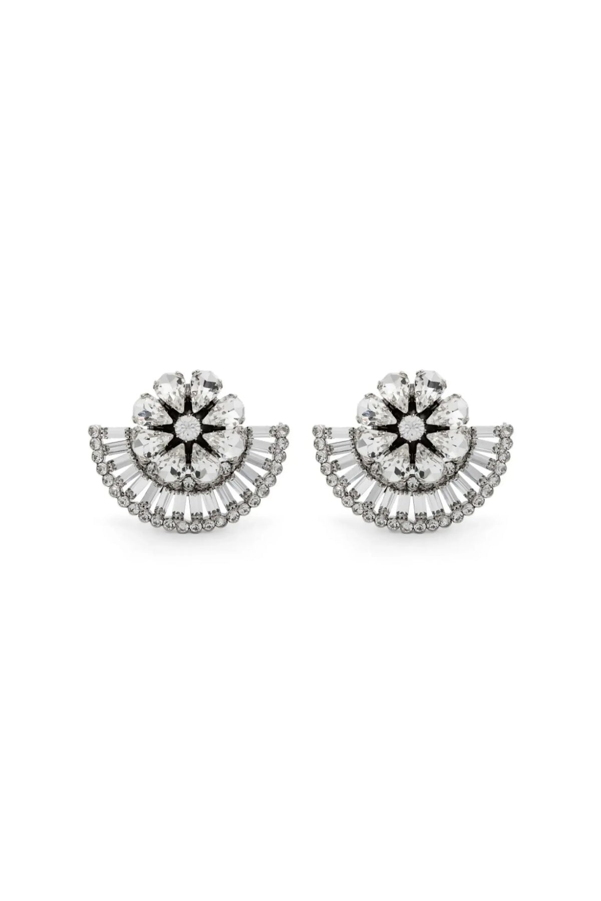 Flower Shape Imitation Gemstone Rhinestone Ear Clip