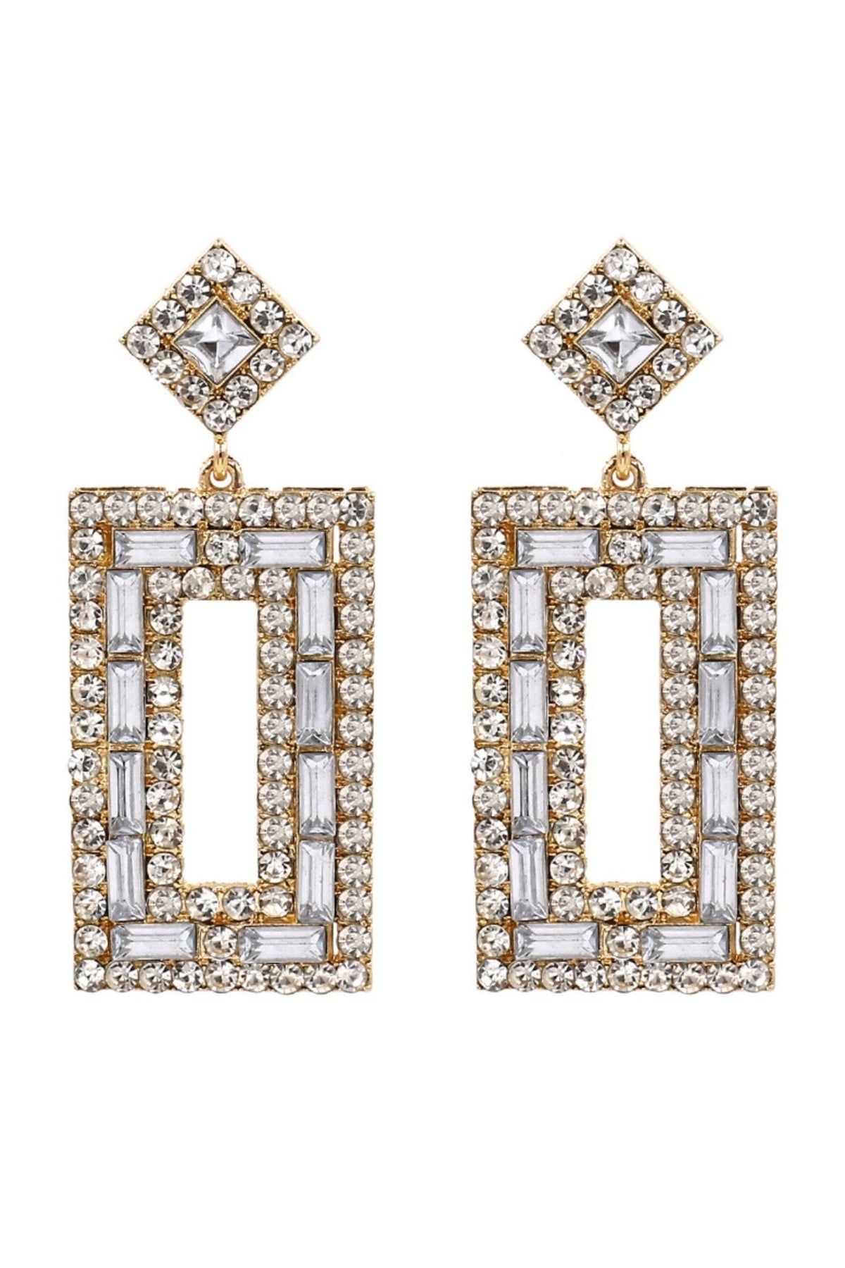 Diamante Retro Drop Earrings