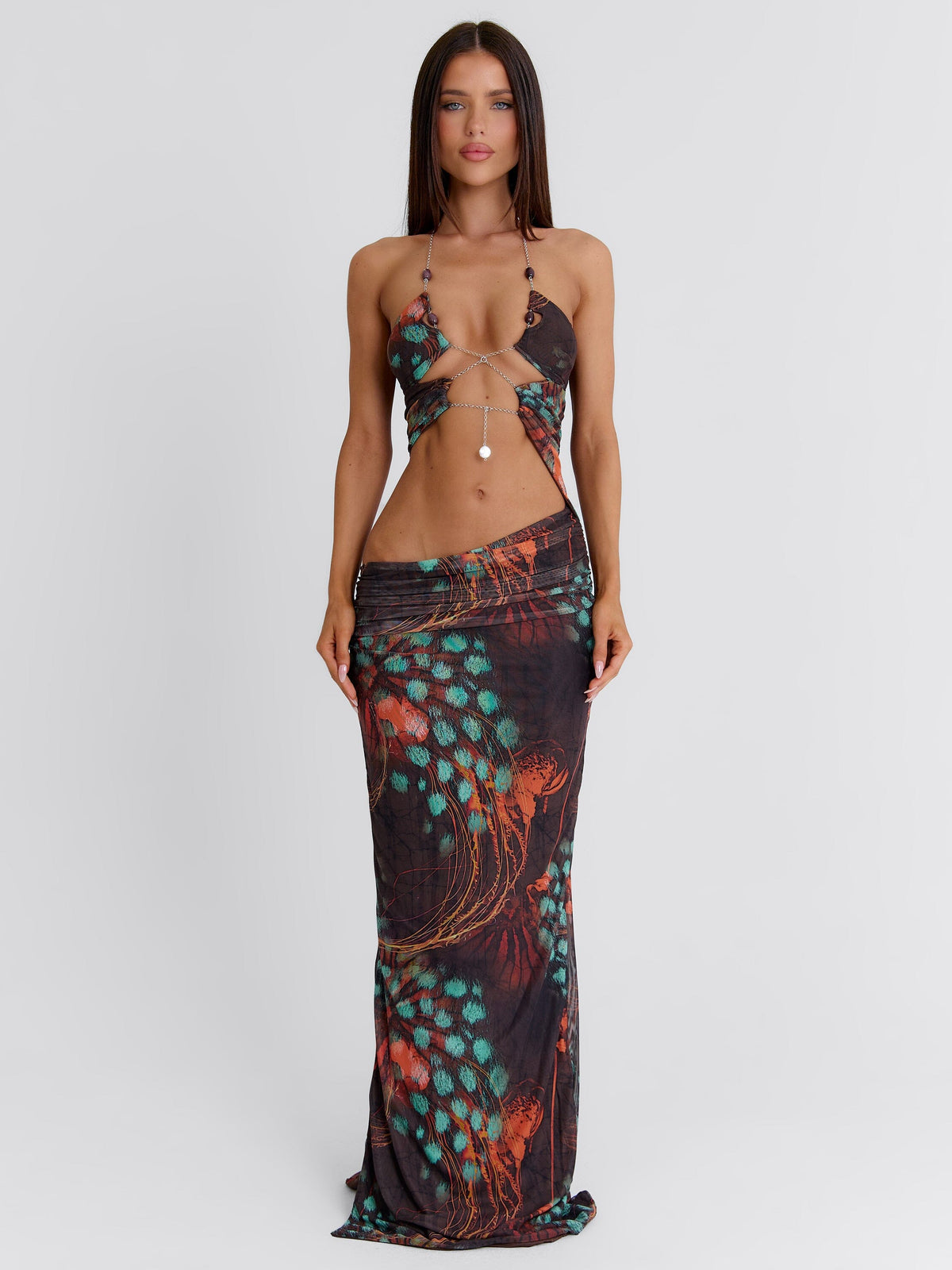 Zoey Black Floral Cutout Fitted Dress