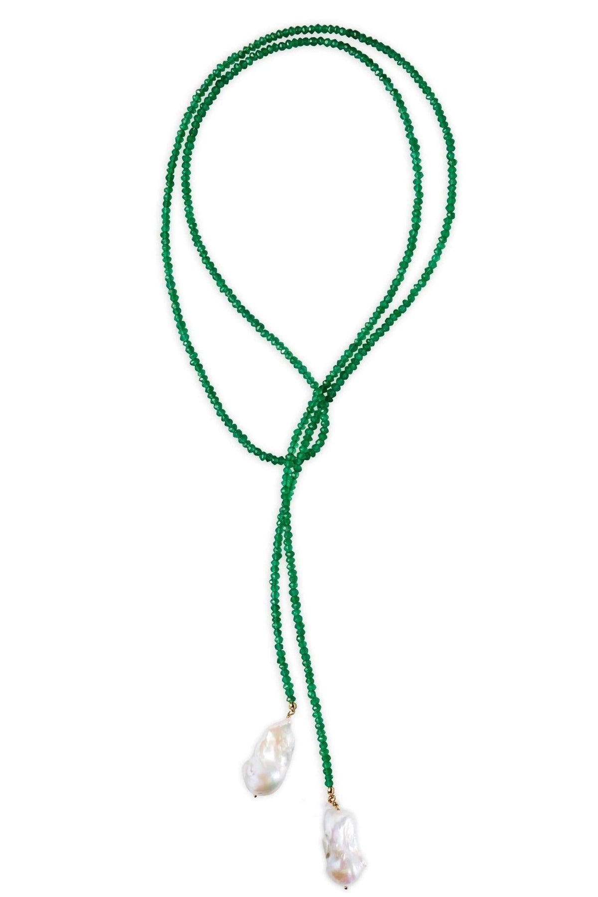 Chalcedony Geometric Irregular Natural Pearl Necklace